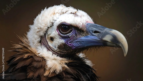 Close-up of a White-backed Vultures Head.