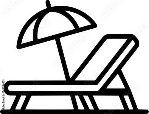 beach lounge chair vector
