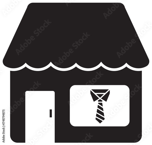Men's Clothing Storefront with Tie Display Icon