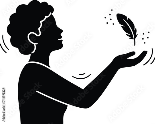 Parent silhouette releasing balloon for stress relief
