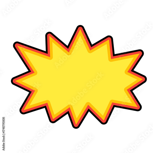 surprised cloud icon, boom, bang, latest in promo packaging. cloud with sharp angles