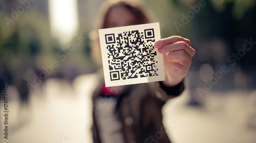 QR Code Engagement: Urban Lifestyle and Modern Advertising on White Background