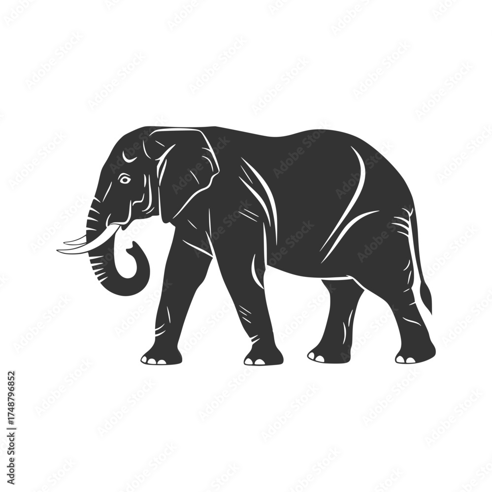 Fototapeta premium Majestic Elephant Vector Illustration Wildlife Icon for Nature and Conservation