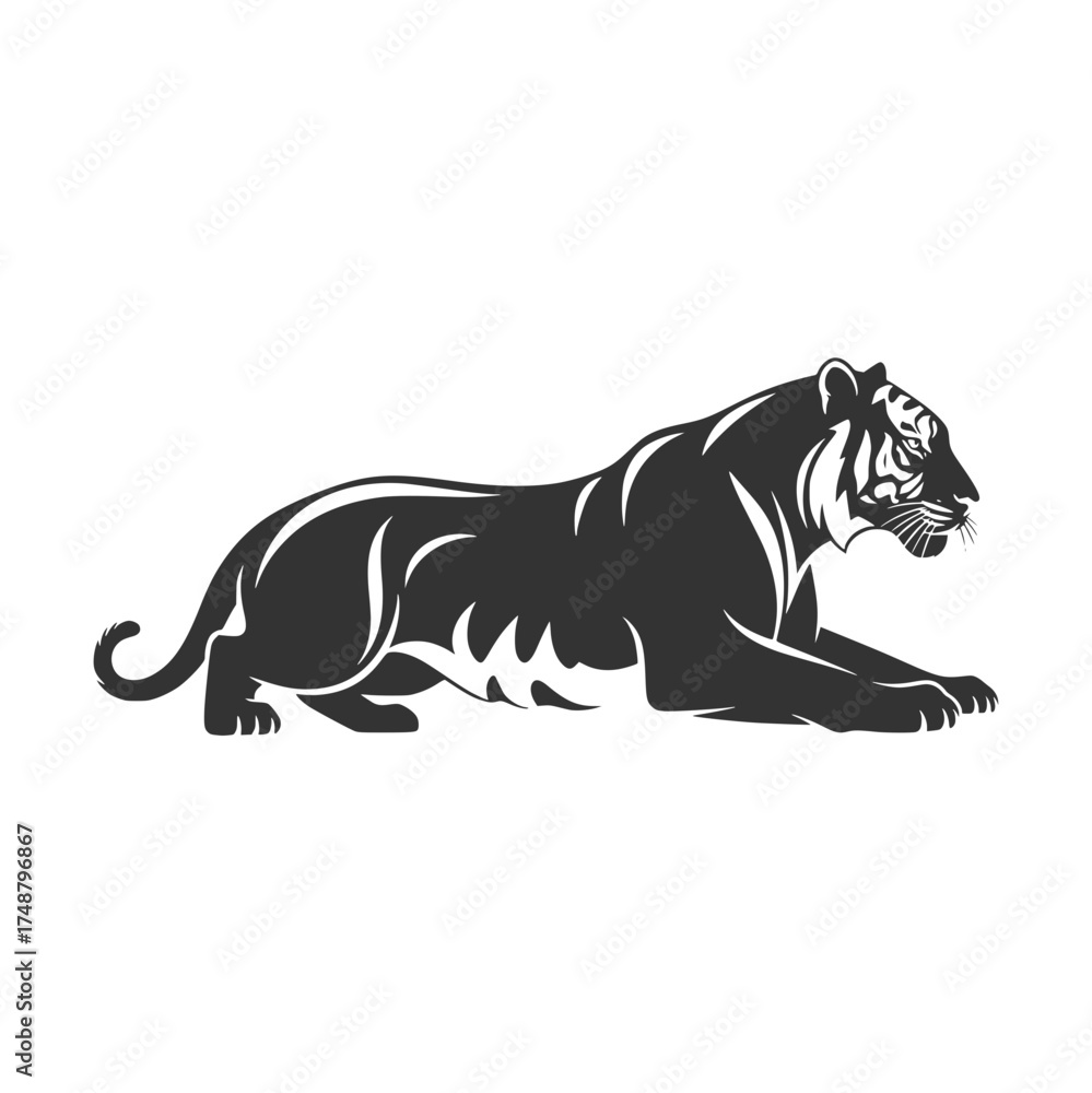 Obraz premium Striking Tiger Illustration Powerful Wildlife Symbol for Branding and Design