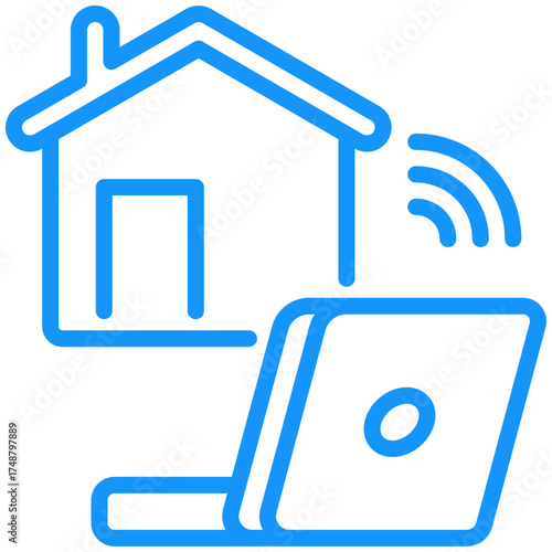 remote working icon isolated on white background. vector illustration icon for hybrid working model and other business