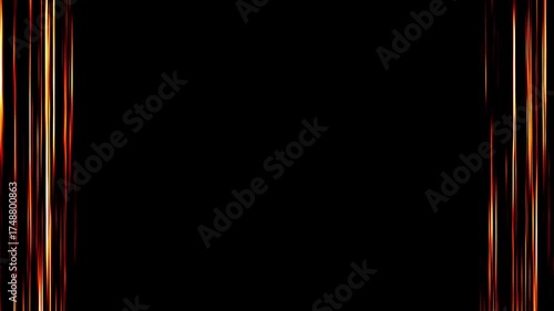 Dynamic vertical anime speed lines motion background with glowing orange and red streaks on a black backdrop. Perfect for action scenes, fight animations, or energetic video transitions.
