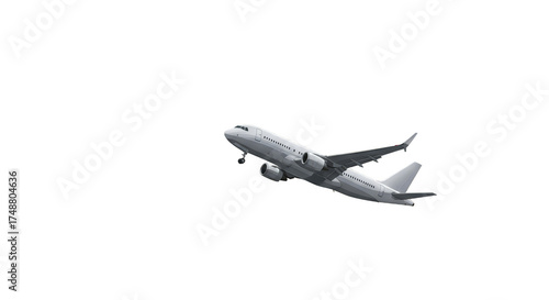 Photo Of White Airplane Ascending With Black Background