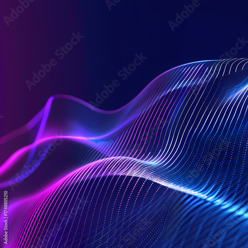 Futuristic Tech Gradient Waves Background