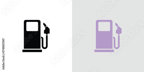 Fuel Dispenser Symbol in Black with Transparent Background and Lavender Color