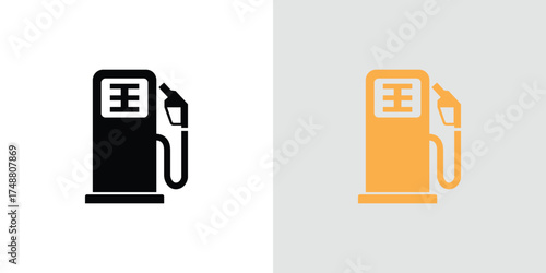 Gas Station Petrol Pump Filling Station Icon with Transparent Background