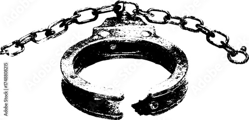 Broken chain circle silhouette: symbol of freedom and resistance