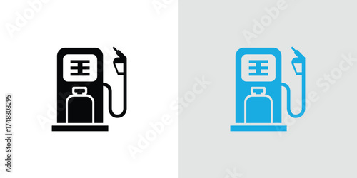 Isolated Gas Pump Icon Showing Fuel Dispenser on Transparent Background Style Silhouette