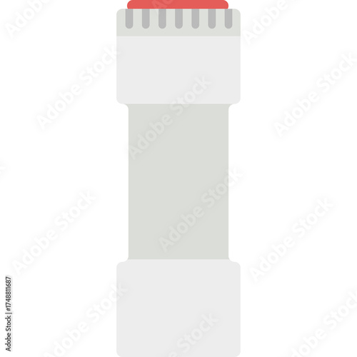 Simple Vector Illustration of a White Tube with Red Cap Isolated on Transparent Background Flat Design Style