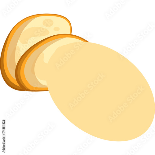 Sliced Bread with Creamy Spread Filling Isolated on Transparent Background Representing Food and Breakfast