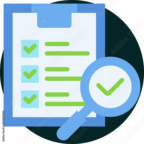Criteria icon for market research, website, application, printing, document, poster design, etc