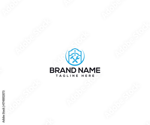Abstract Logo Design: An elegant and minimalist logo, designed for construction or repair services, featuring simple yet effective design elements. Free Download Abstract Logo Design: An elegant and minimalist logo, designed for construction or repair services, featuring simple yet effective design elements. - GFXLoad