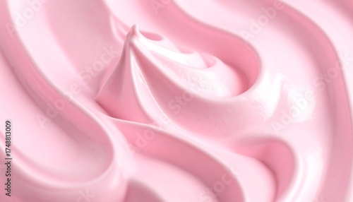 Pink Whipped Cream Texture Closeup.