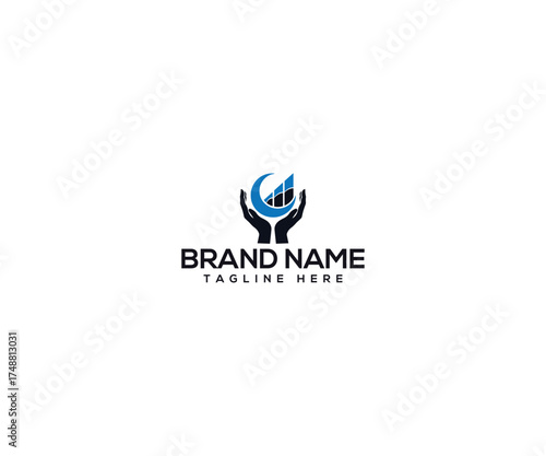 Financial Growth Logo: A clean and modern logo design incorporating elements symbolizing financial growth and development, set against a backdrop of a pristine visual plane.