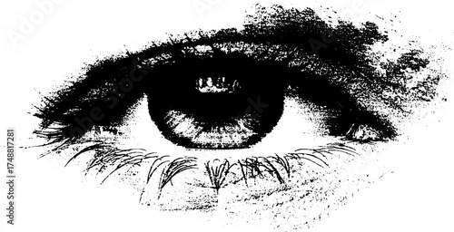 Mystical all seeing eye silhouette design for spiritual and boho art concepts