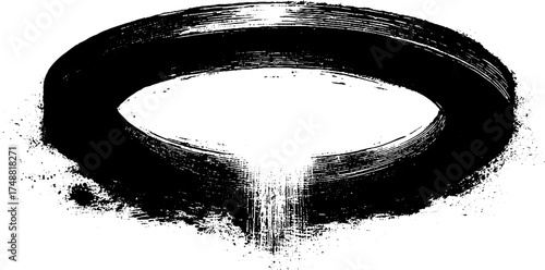Abstract grunge silhouette with falling ashes - urban ink and texture design