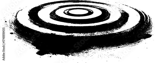 Black and white stencil echo circles for abstract urban design and decor