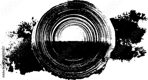 Abstract echo lines with black and white circular design for artistic prints