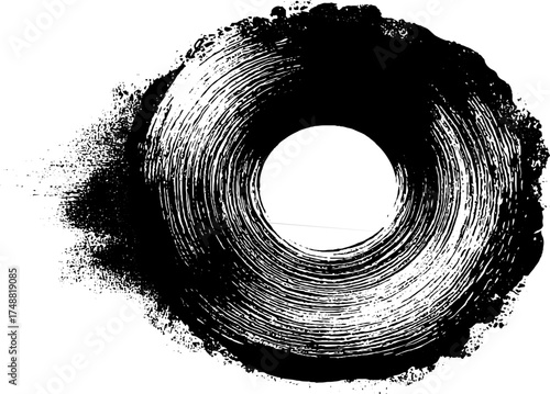 Abstract black and white noise circle for urban design and art projects