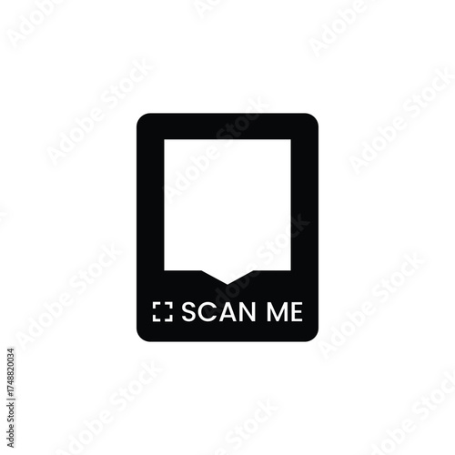 Scan Me QR code icon. Empty frame for scanning QR codes on smartphones, for marketing, promotions, payments, mobile apps, and identification. Vector logo collection.