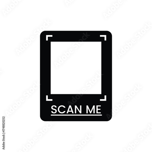Scan Me QR code icon. Empty frame for scanning QR codes on smartphones, for marketing, promotions, payments, mobile apps, and identification. Vector logo collection.