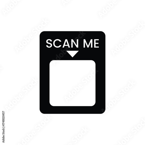Scan Me QR code icon. Empty frame for scanning QR codes on smartphones, for marketing, promotions, payments, mobile apps, and identification. Vector logo collection.
