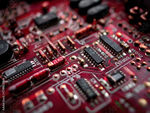 Intricate close-up of a red...