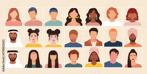 Diverse People Avatar Collection Inclusive Representation in Profile Illustrations