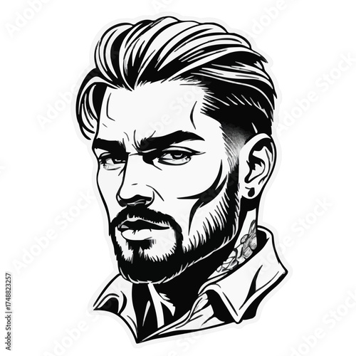 Sticker design of a man tattoo illustration.svg