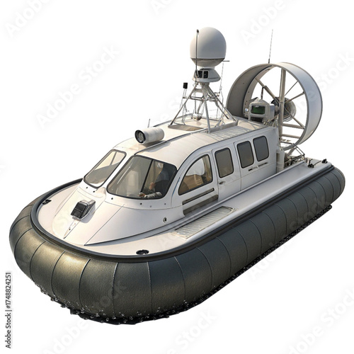 Explore the cutting-edge hovercraft design, a modern marvel of engineering, perfect for showcasing innovative transportation and technology concepts in your creative projects