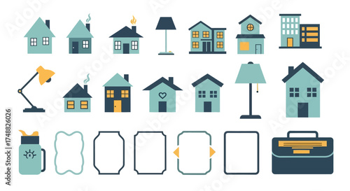 Modern Clean Collection Vector Design Set with Minimalist Elements