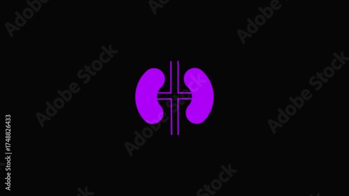 Wallpaper Mural Purple Kidney Icon with Cross Shape on Black Background organ medical Torontodigital.ca