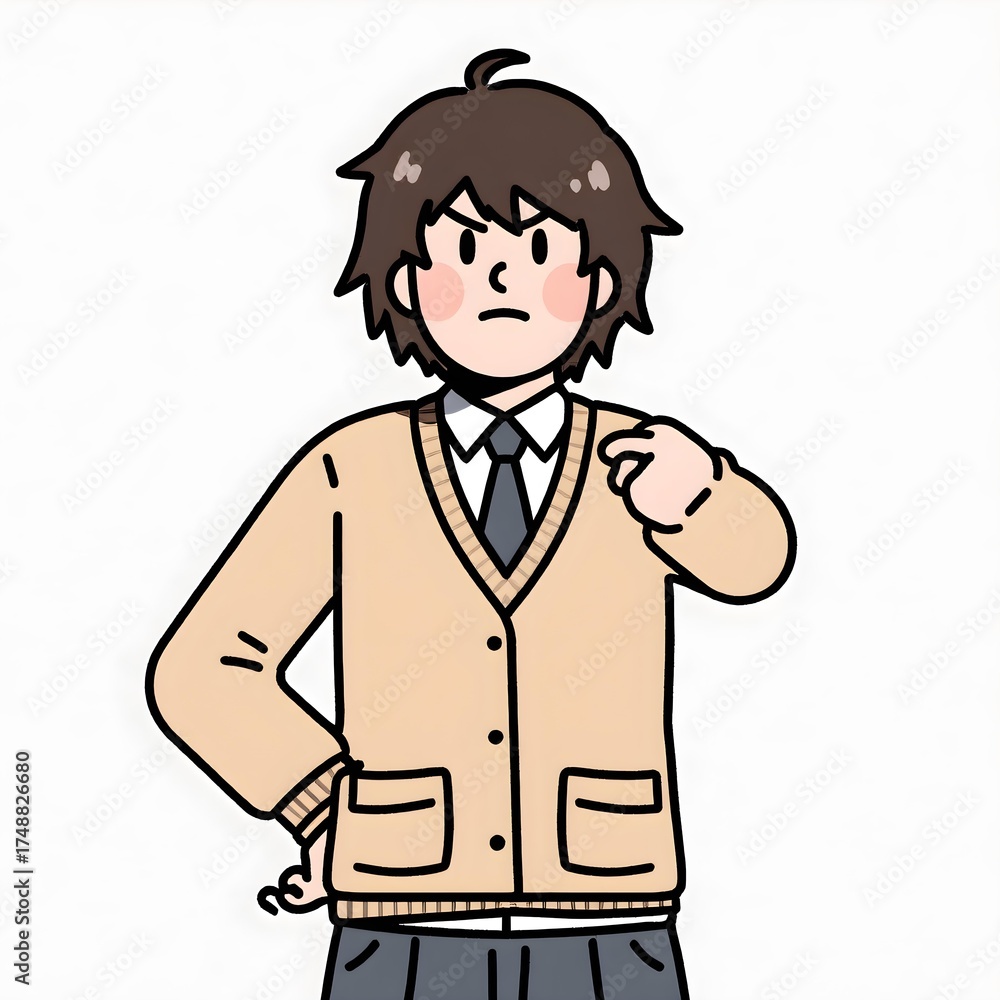 Obraz premium Middle school students 2D characters