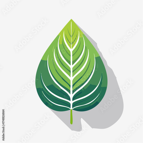 Artistic depiction of a verdant leaf with detailed veins and a naturalistic aesthetic
