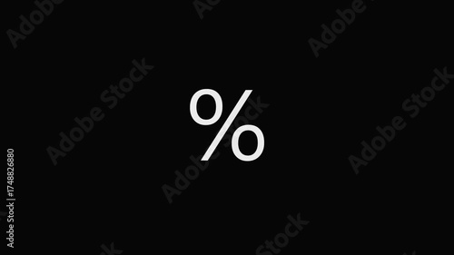 Wallpaper Mural White Percentage Symbol on Black Background sign number Torontodigital.ca