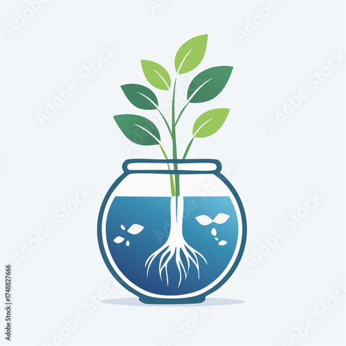 Conceptual Illustration of Plant Life Thriving Within a Glass Orb, Symbolizing Growth
