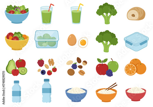 Assortment of Healthy Foods for a Balanced Diet