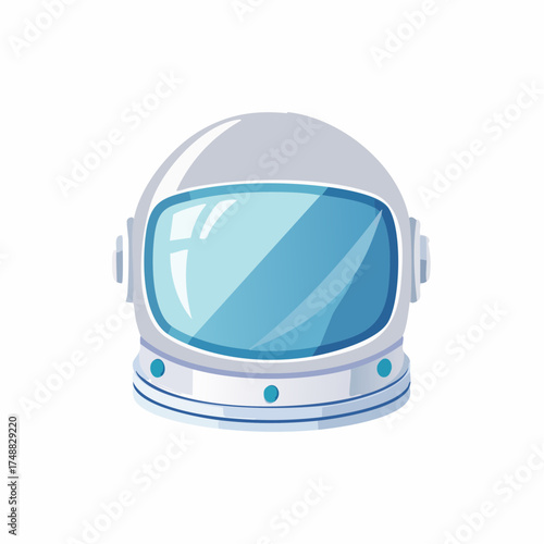Illustration of a futuristic astronaut helmet with a large visor on a white background