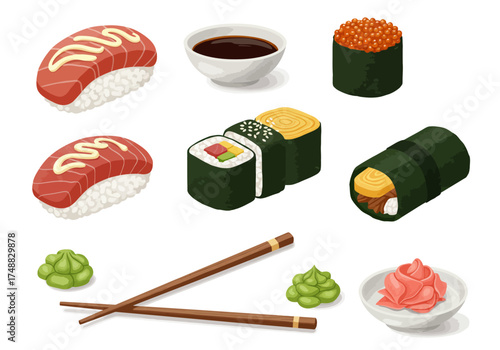 Delicious Sushi and Chopsticks A Culinary Delight of Japanese Cuisine
