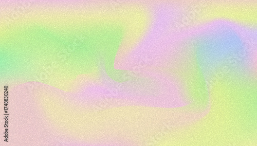 Noise Gradient Background. Abstract Grainy Bg In Pink, Purple And Blue Colors. Iridescent Hologram. Pearlescent Holographic Texture With Rainbow Foil. Modern Photo Wall With Soft Splash