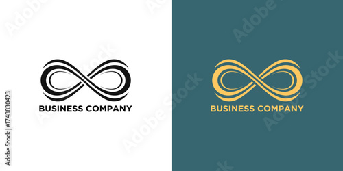 Modern logo design featuring an infinity symbol representing continuity and growth in business