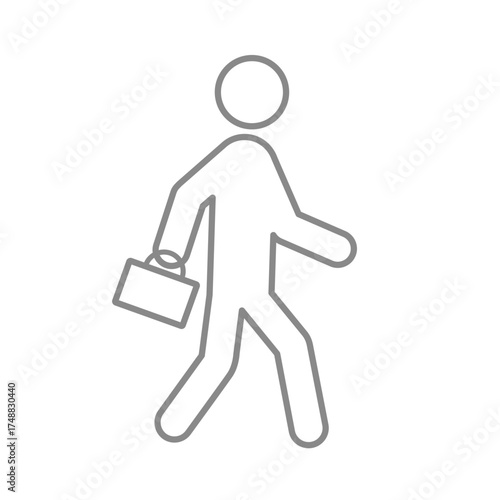 通勤する人のピクトグラムアイコン