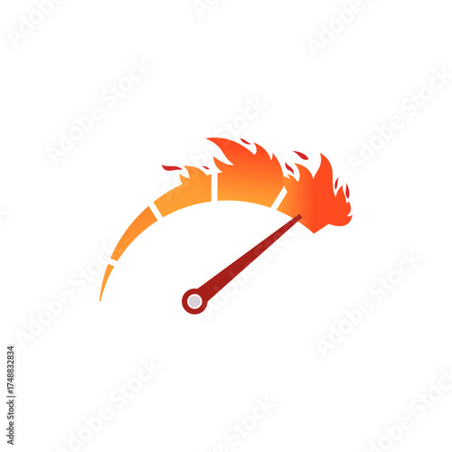 speed meter fire gauge performance icon