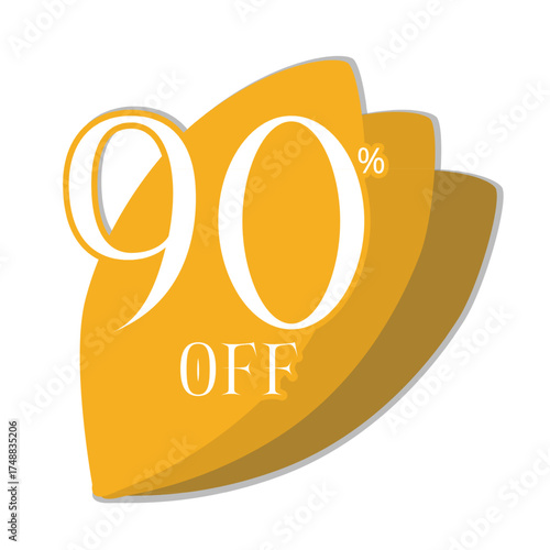 90% off orange autumn leaves gradient sticker with white background