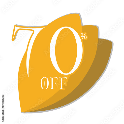 70% off orange autumn leaves gradient sticker with white background