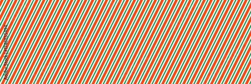 Striped candy cane Christmas seamless pattern. Red and green diagonal lines wallpaper. Winter holiday present wrapping paper. Xmas peppermint repeating background. Vector gift decoration backdrop